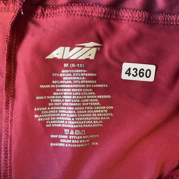 Avia Women Activewear Shorts M (8-10) Red 4" Inseam Stretch - Picture 2 of 10
